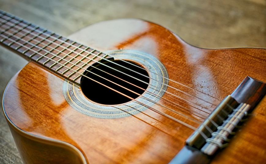 an acoustic guitar