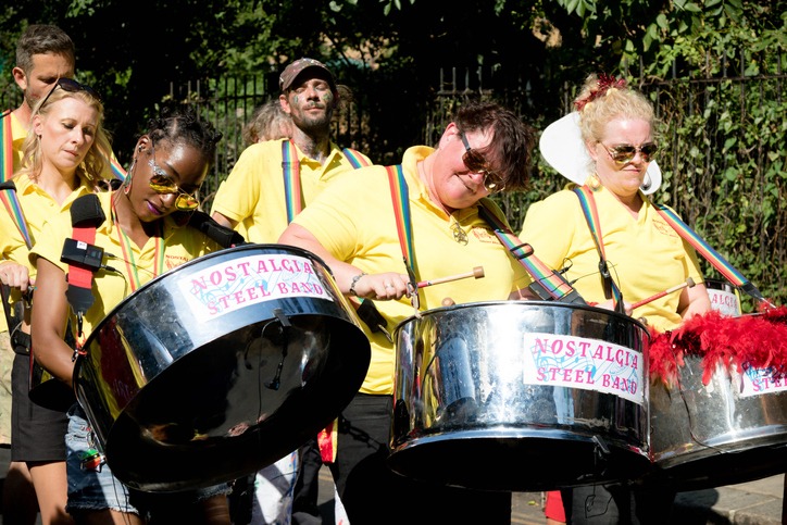 women steelpan players