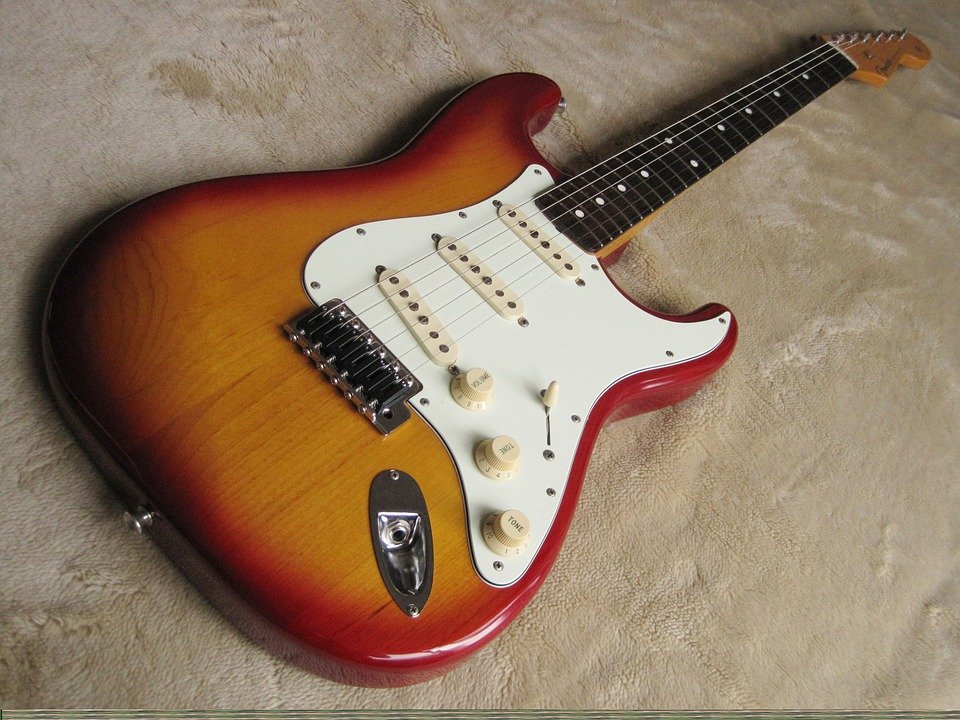 Fender Stratocaster with three single coil pickups