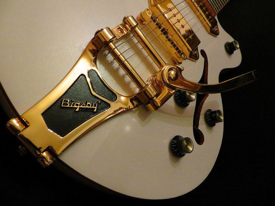 hollow body guitar with Bigsby tremolo