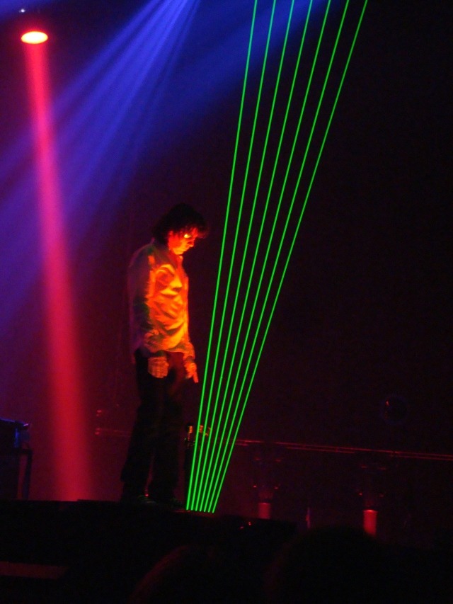 Jean Michel Jaree using an unframed laser harp in his show