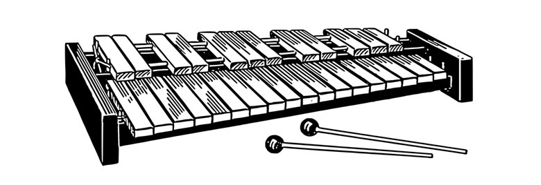 A drawing of a xylophone